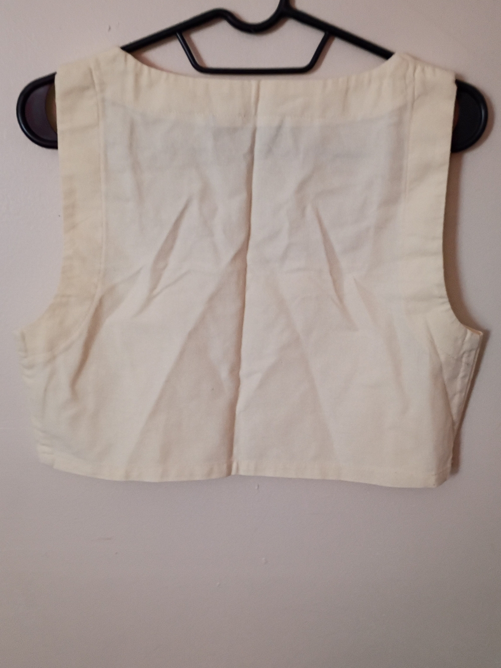 Cream Square-Neck Cropped Tank - Picture 3 of 4